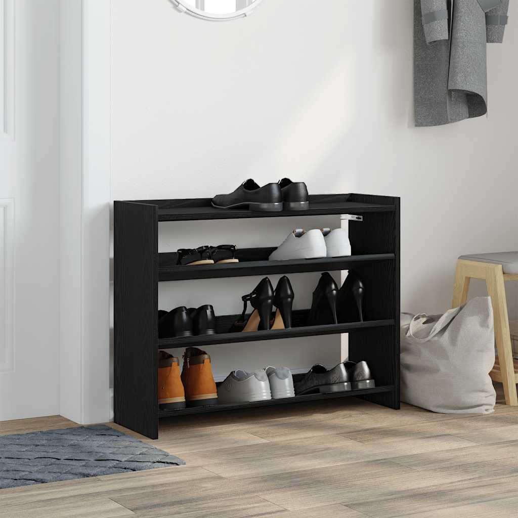 Skohylle svart 80x25x62 cm konstruert tre vidaXL