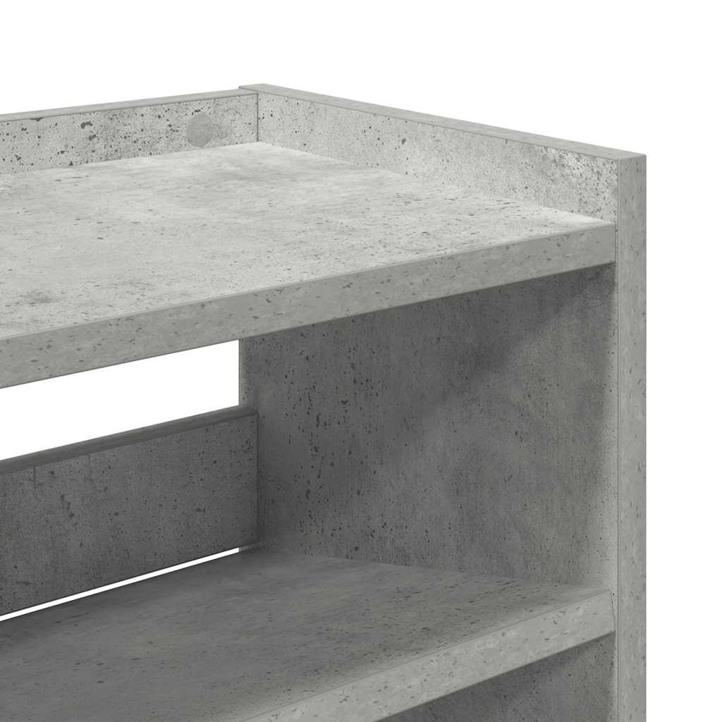 Skohylle betonggrå 80x25x62 cm konstruert tre