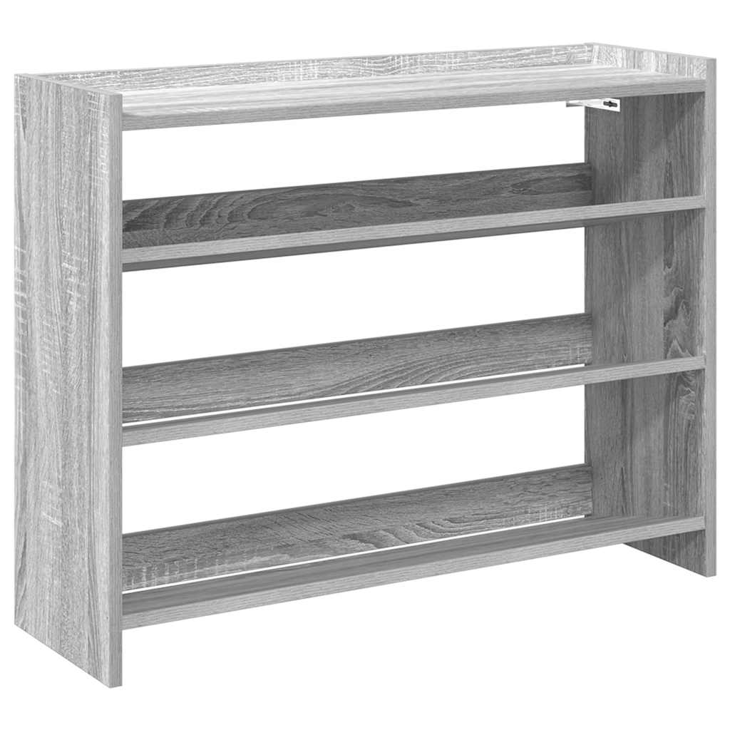 Skohylle grå sonoma 80x25x62 cm konstruert tre