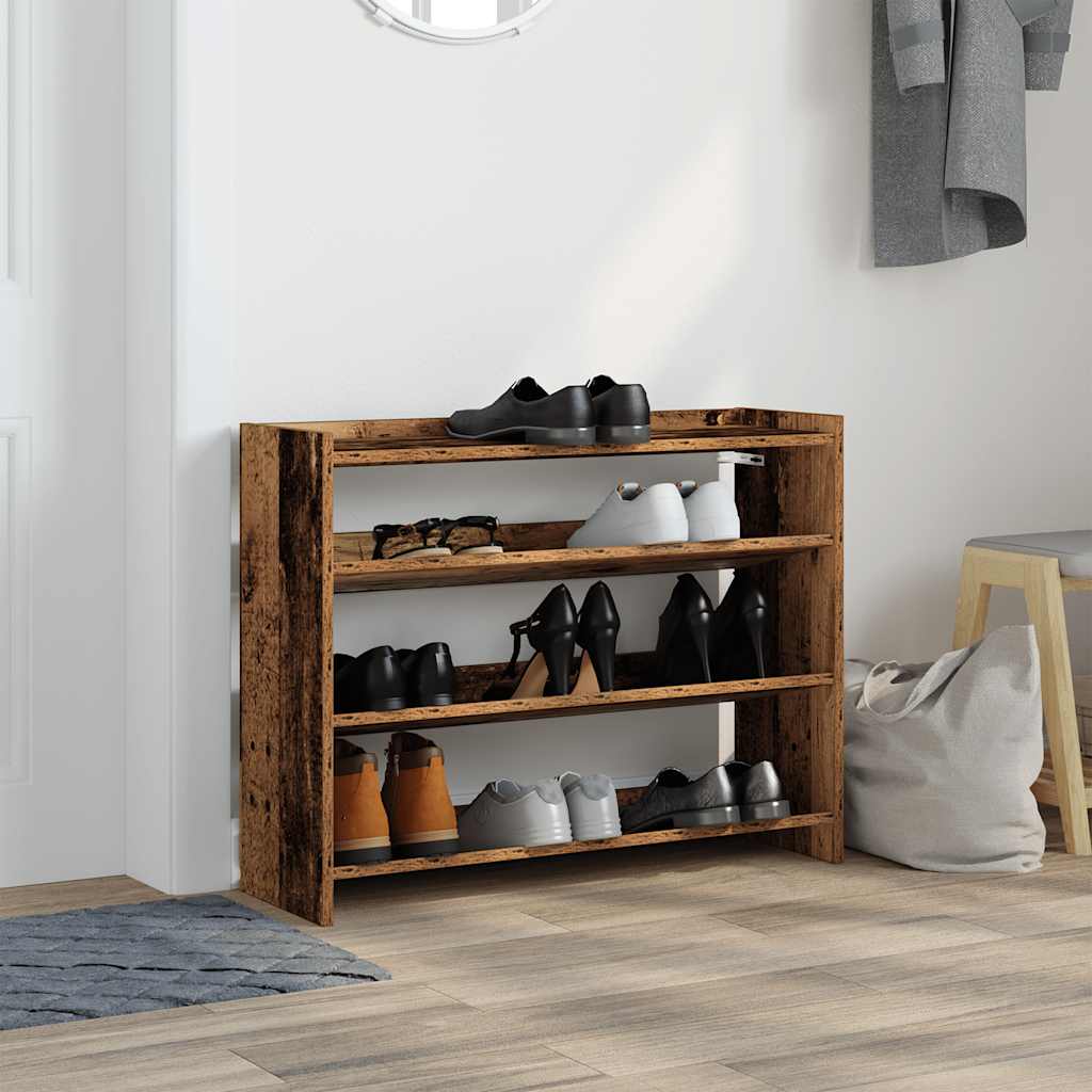Skohylle gammelt tre 80x25x62 cm konstruert tre