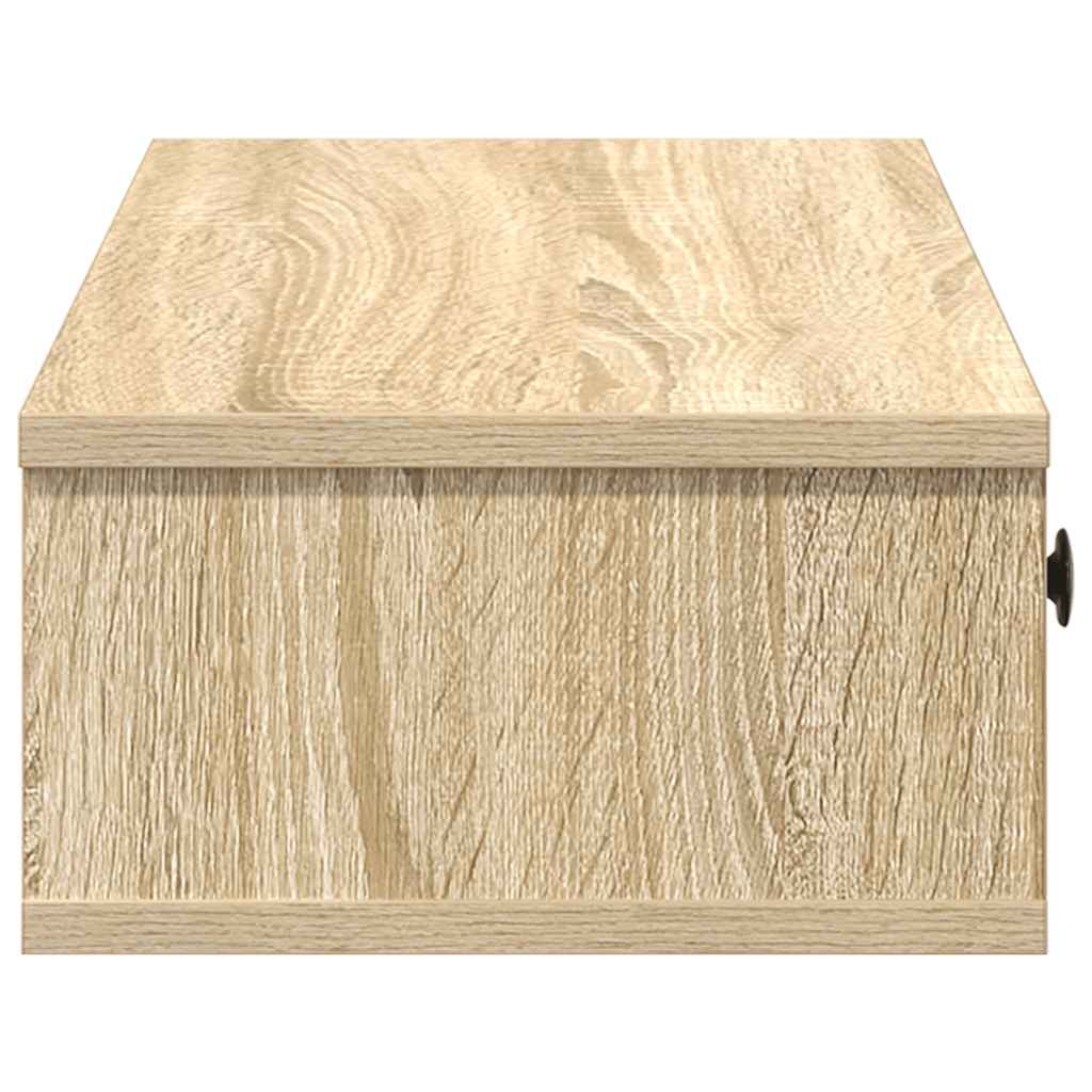 Vegghylle med skuffer sonoma eik 60x28x15 cm konstruert tre