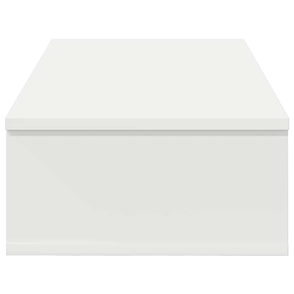 Vegghylle med skuffer hvit 80x34x17 cm konstruert tre