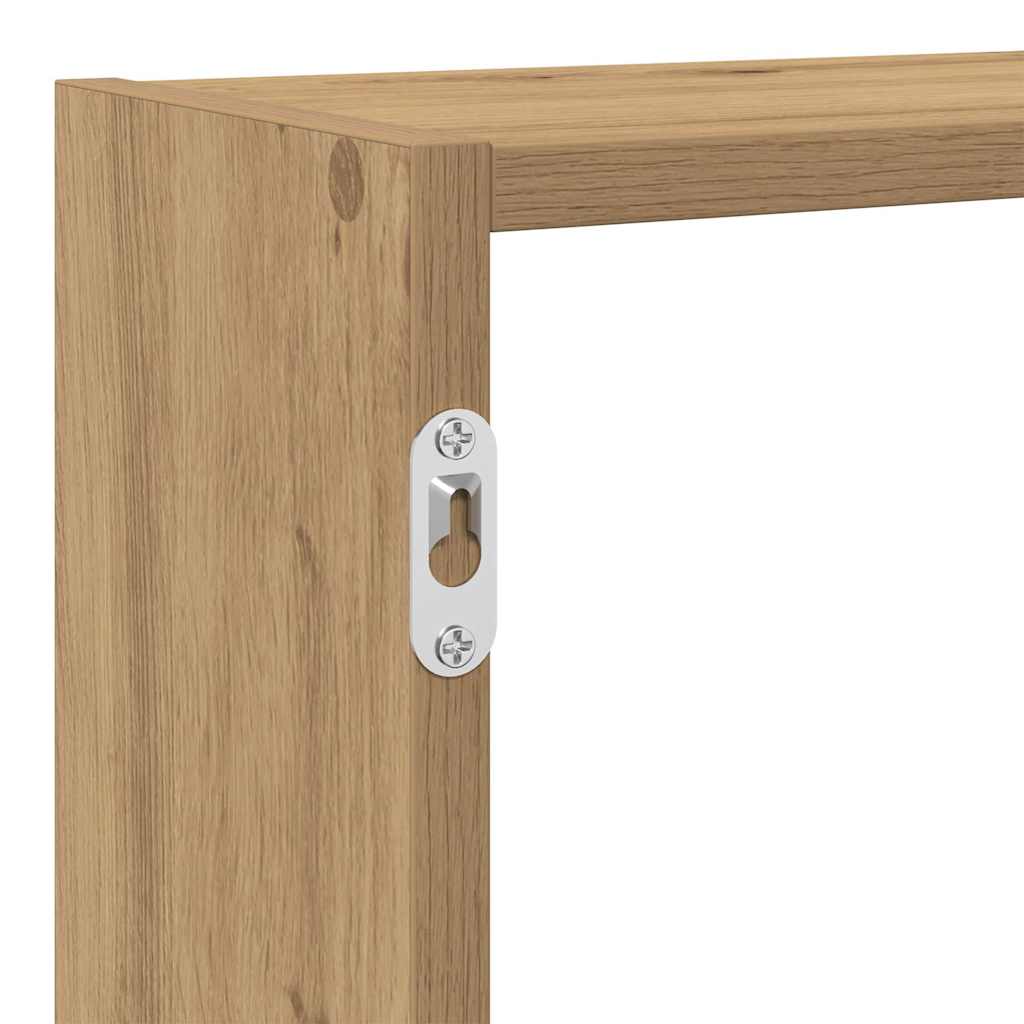 Kubeformet vegghylle 7 rom artisan eik konstruert tre