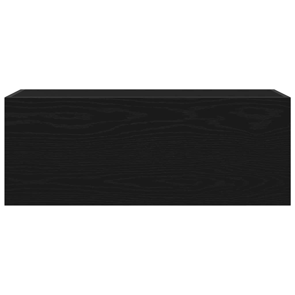 Veggskap til baderom svart 80x25x30 cm konstruert tre