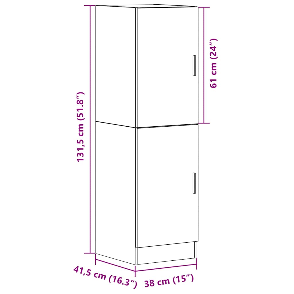 Kjøkkenskap gammelt tre 38x41,5x131,5 cm konstruert tre