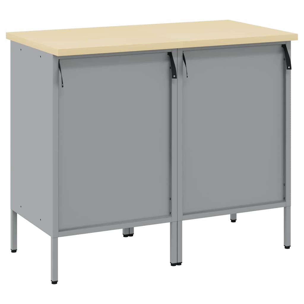 Arbeidsskap med skuff med lås 2 pcs Rød og Grå 100 x 55 x 85 cm