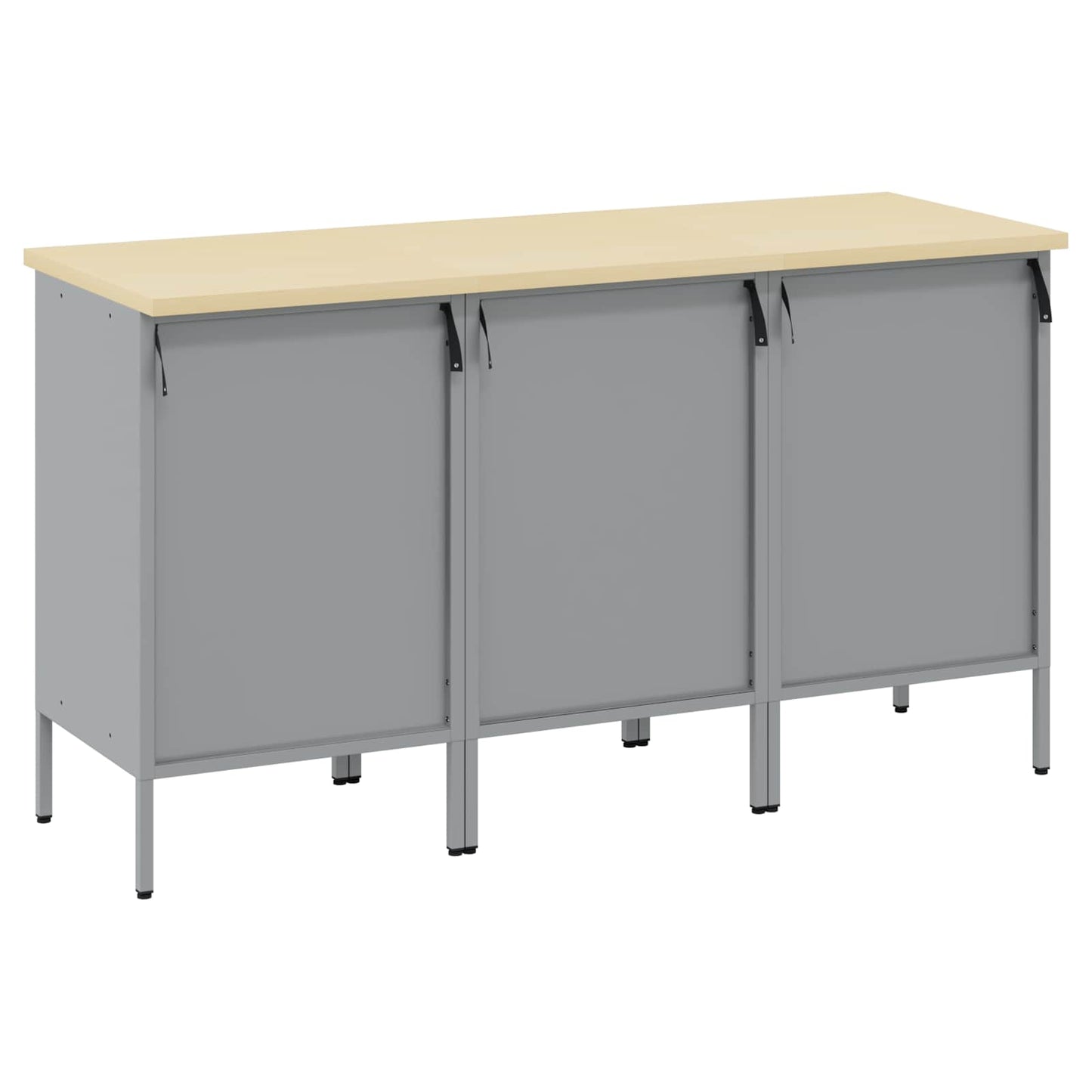 Arbeidsskap med skuff 3 pcs Svart og Grå 150 x 55 x 85 cm vidaXL