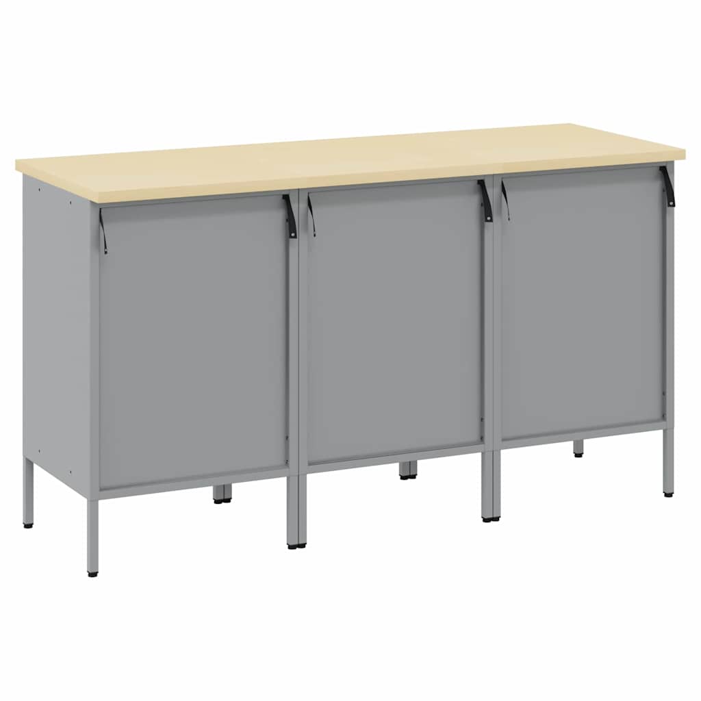Arbeidsskap med skuff med lås 3 pcs Rød og Grå 150 x 55 x 85 cm
