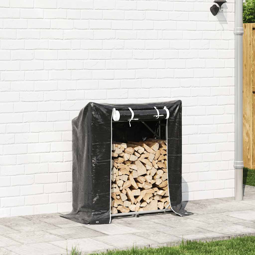 Vedstativ med ståltråd 100,5x40,5x110,5 cm galvanisert stål