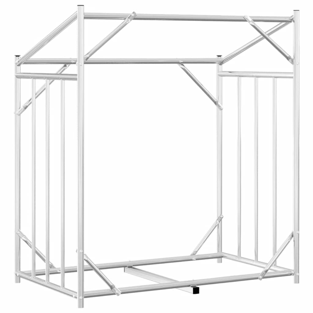 Vedstativ med regntrekk 101x61x110,5 cm galvanisert stål