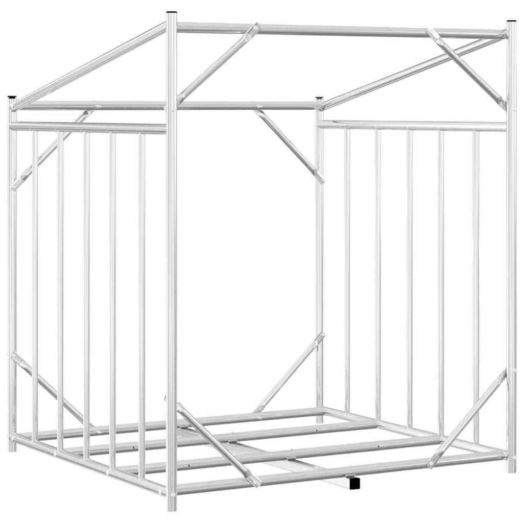 Vedstativ med regntrekk 100,5x80,5x110,5 cm galvanisert stål