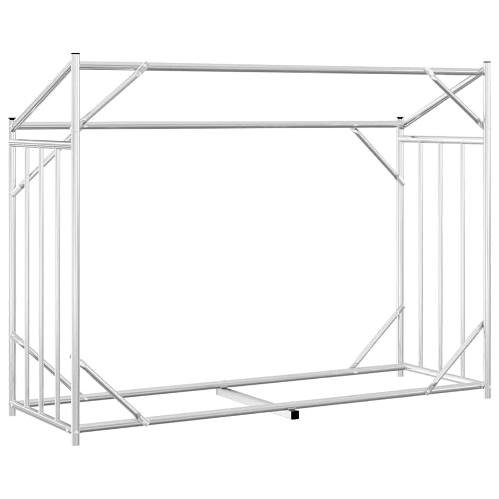Vedstativ med regntrekk 151x60,5x110,5 cm galvanisert stål