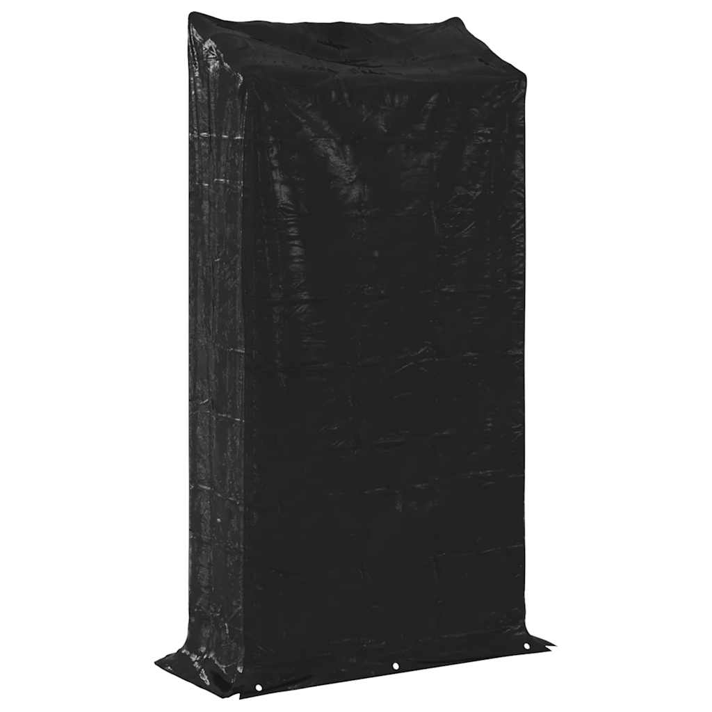 Vedstativ med regntrekk 100x40x200 cm galvanisert stål