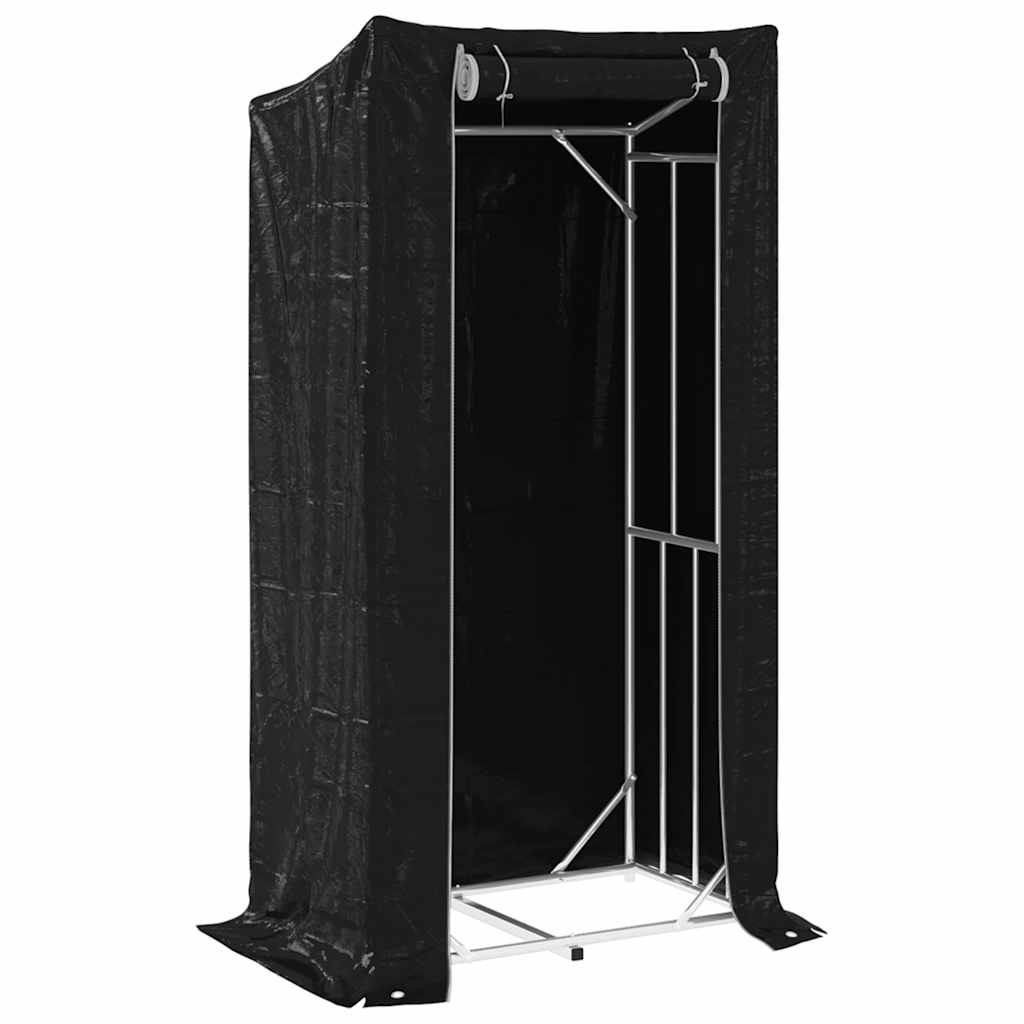 Vedstativ med regntrekk 100x60x200 cm galvanisert stål