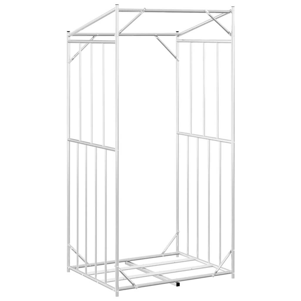 Vedstativ med regntrekk 100x80x200 cm galvanisert stål