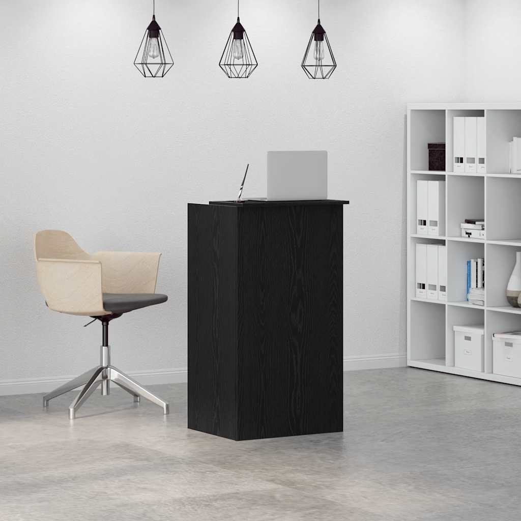 Resepsjonspult svart 55x50x103,5 cm konstruert tre