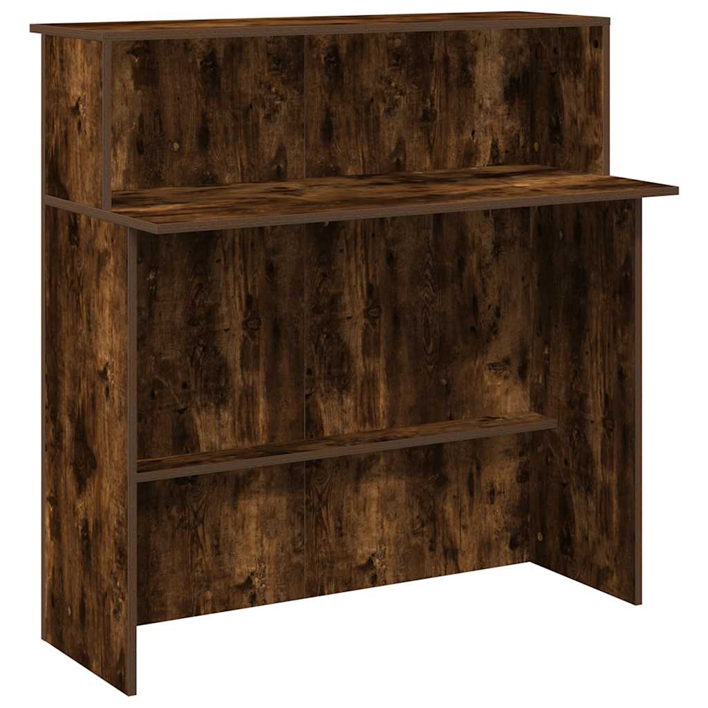 Resepsjonspult røkt eik 100x50x103,5 cm konstruert tre