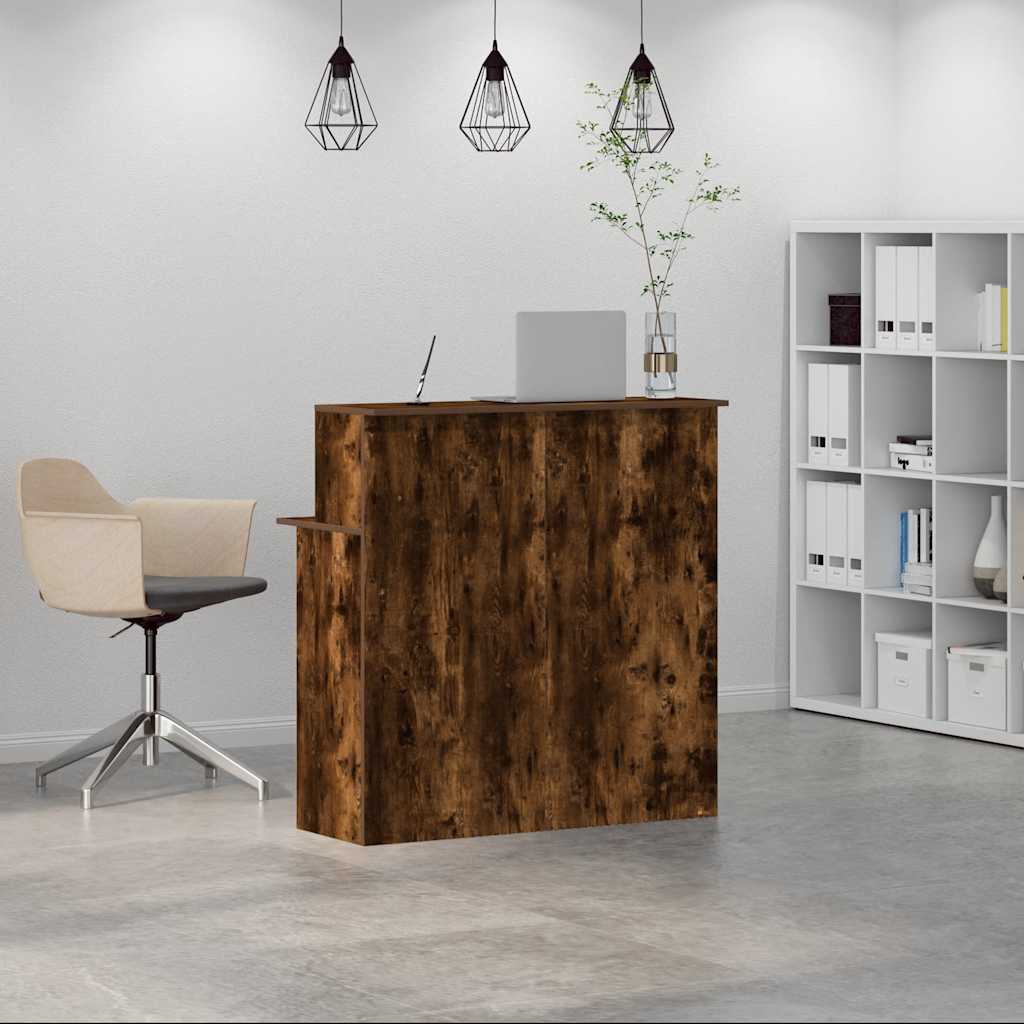 Resepsjonspult røkt eik 100x50x103,5 cm konstruert tre