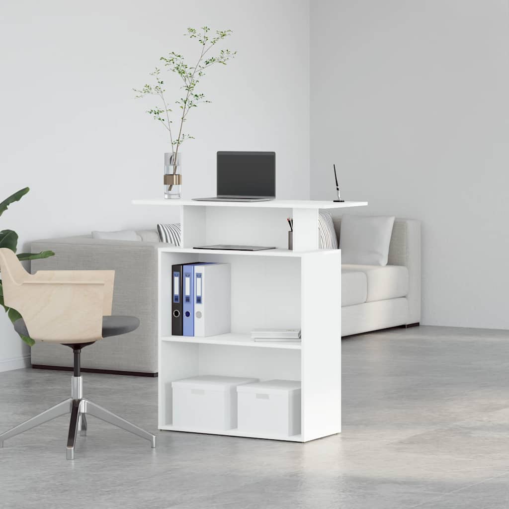 Resepsjonsdisk hvit 100x40x104 cm konstruert tre