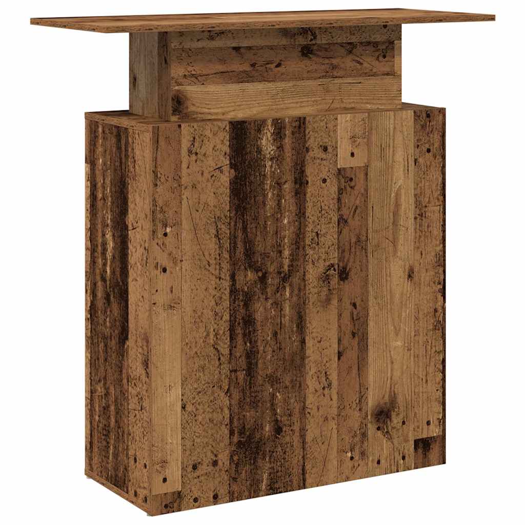 Resepsjonspult gammelt tre 100x40x104 cm konstruert tre