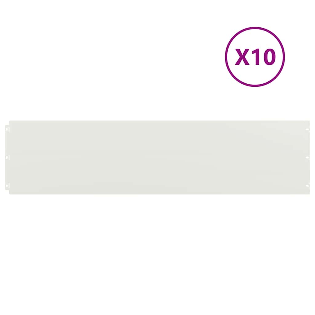 Plenkanter 10 stk hvit 25x103 cm kaldvalset stål