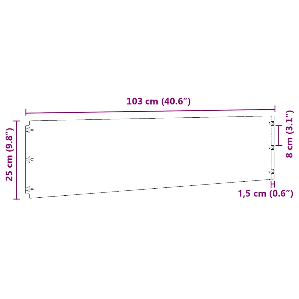 Plenkanter 10 stk hvit 25x103 cm kaldvalset stål