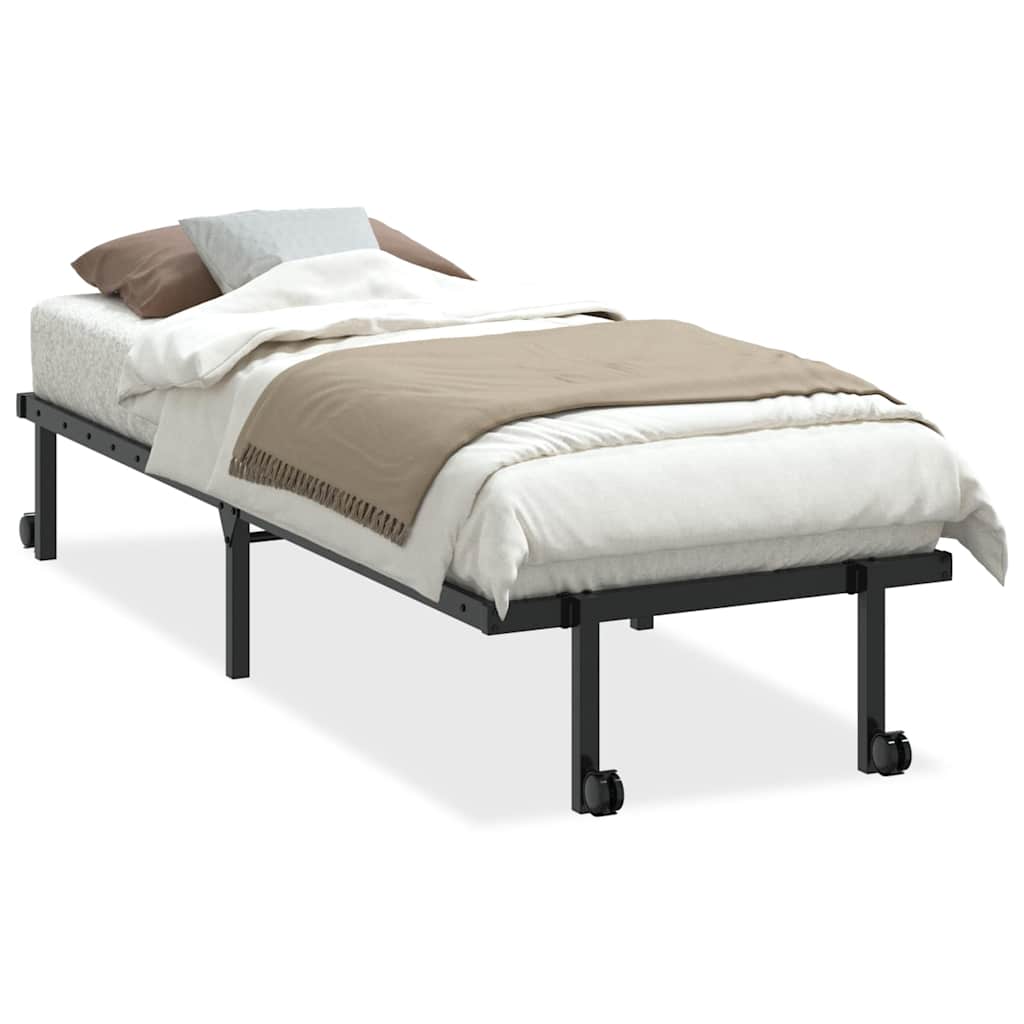 Sengeramme uten madrass sammenleggbar svart 80x200 cm stål