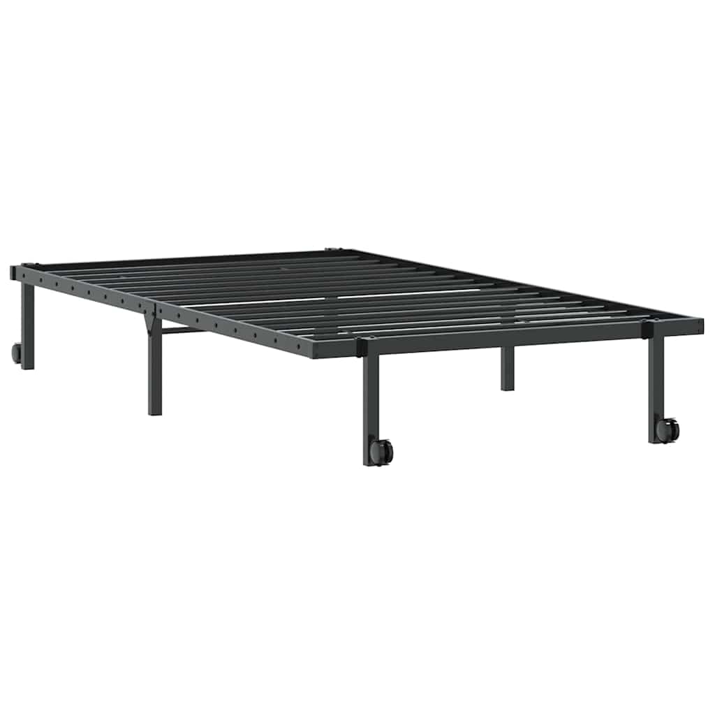 Sengeramme uten madrass sammenleggbar svart 100x190 cm stål