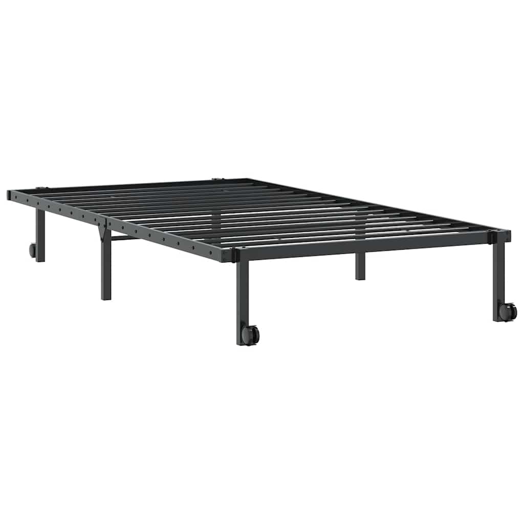 Sengeramme uten madrass sammenleggbar svart 100x190 cm stål