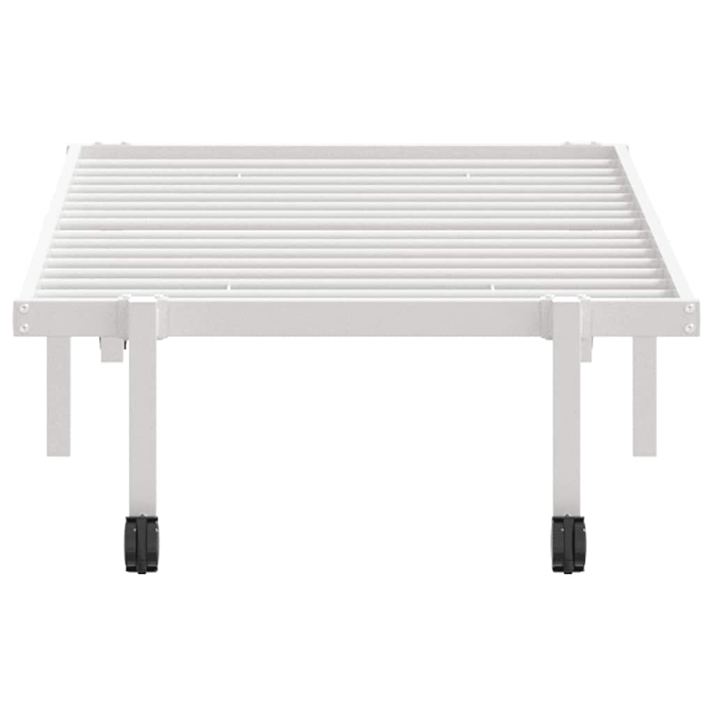 Sengeramme uten madrass sammenleggbar hvit 75x190 cm stål