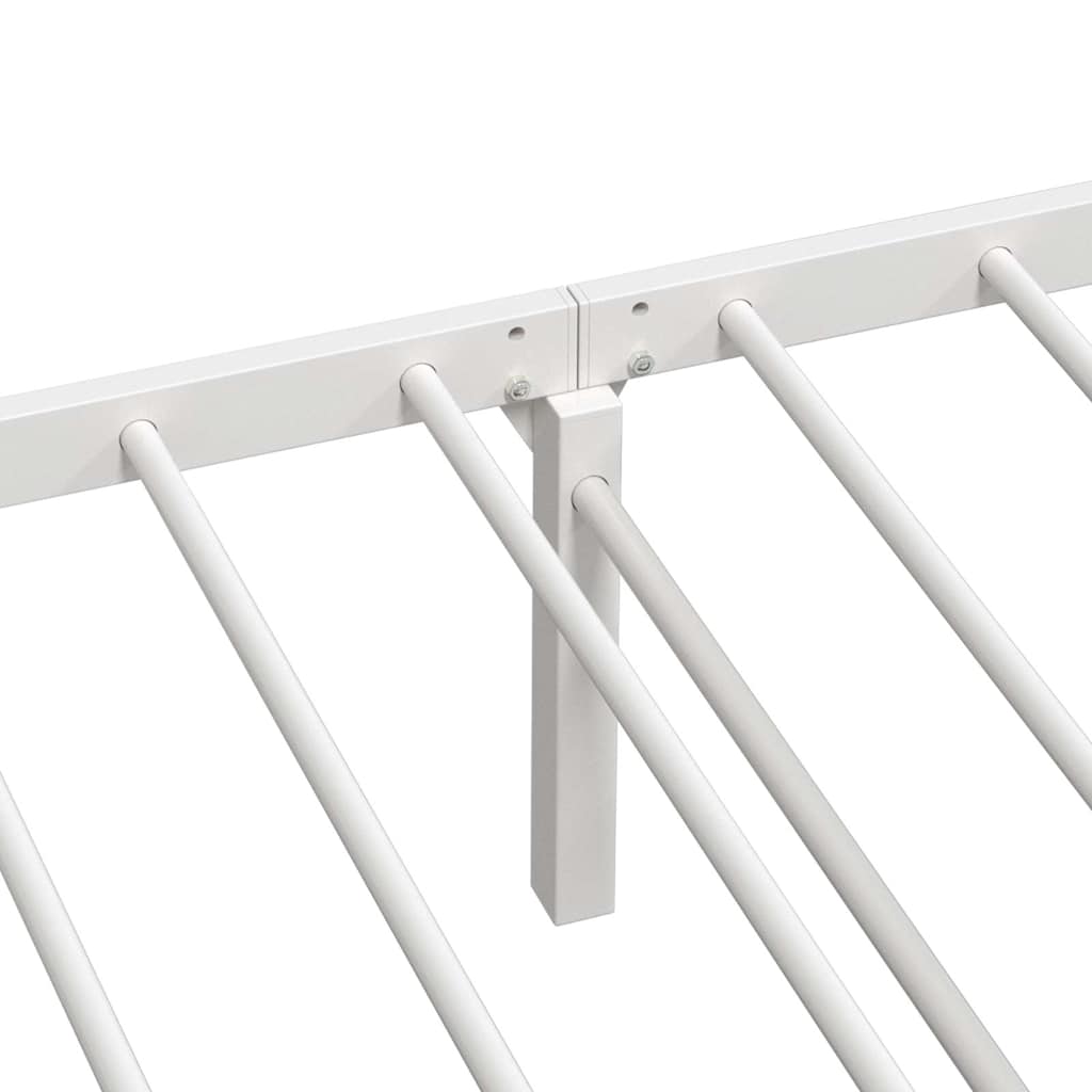 Sengeramme uten madrass sammenleggbar hvit 75x190 cm stål