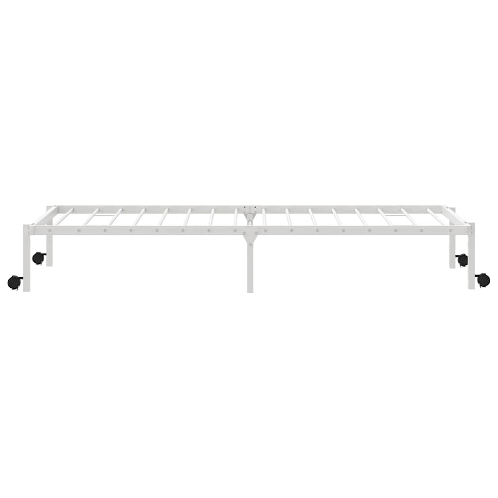 Sengeramme uten madrass sammenleggbar hvit 100x190 cm stål