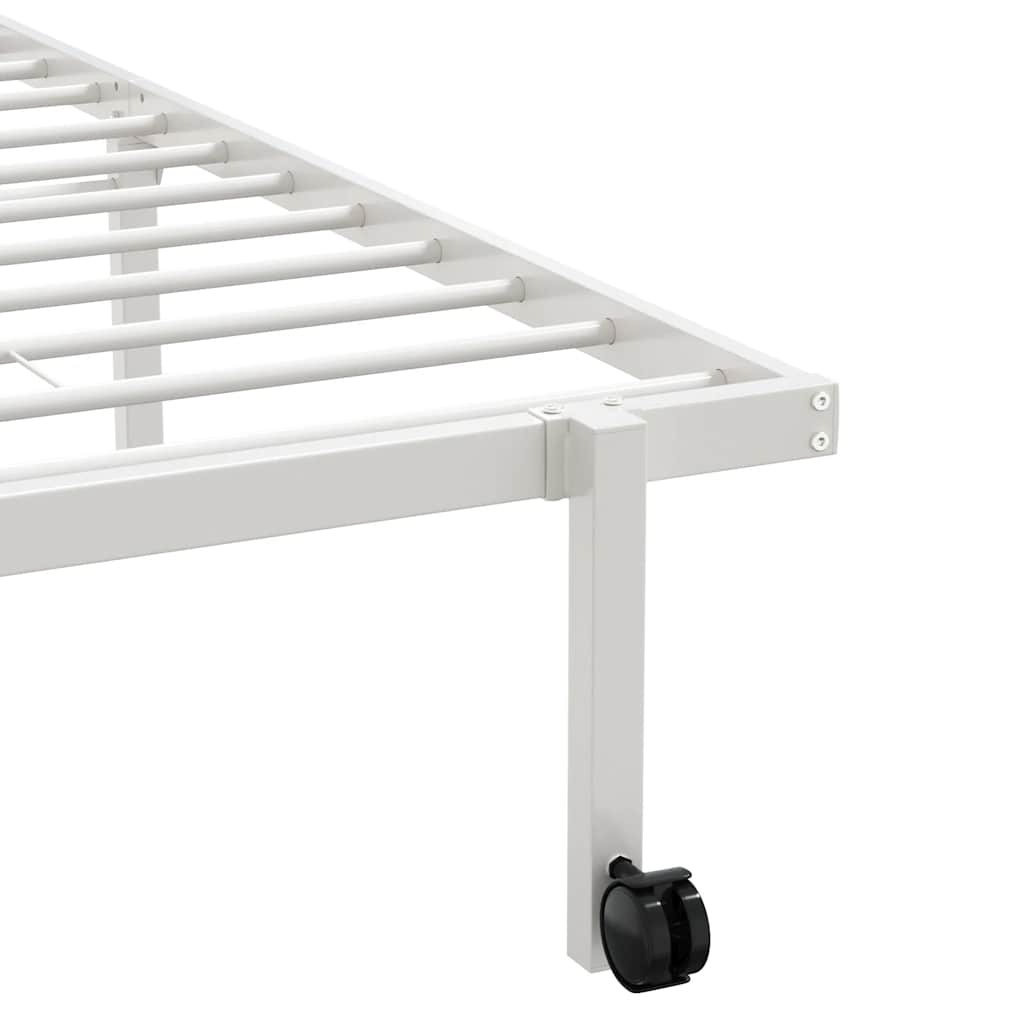 Sengeramme uten madrass sammenleggbar hvit 100x190 cm stål