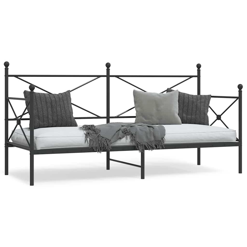 Dagseng uten madrass svart 75x190 cm stål vidaXL