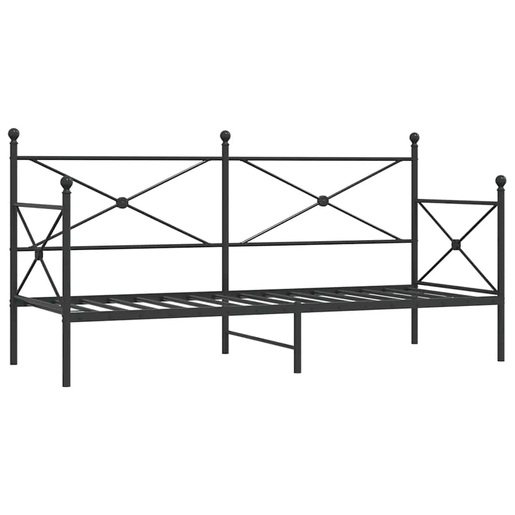 Dagseng uten madrass svart 80x200 cm stål
