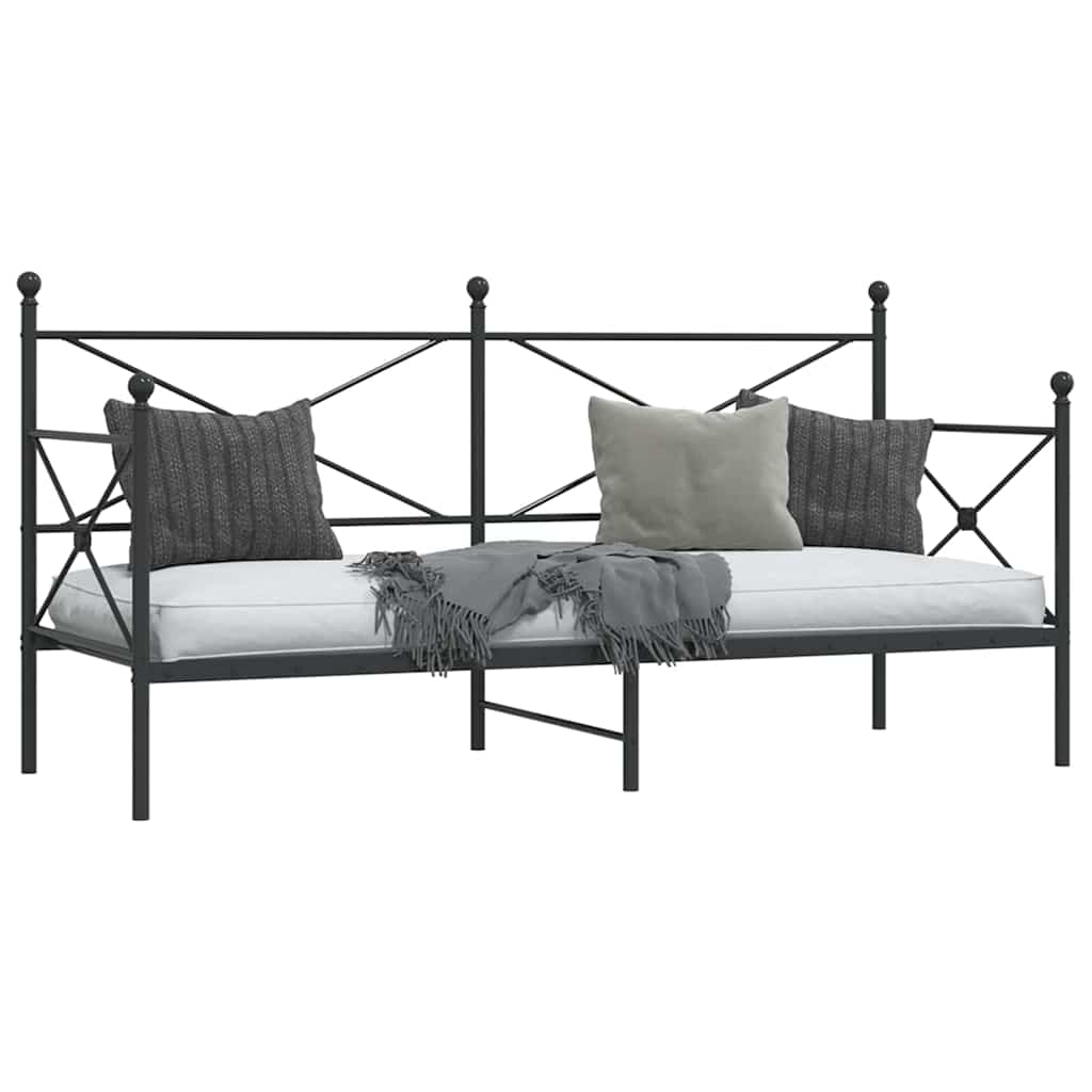 Dagseng uten madrass svart 80x200 cm stål