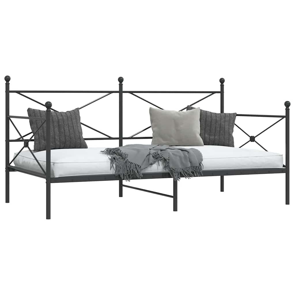 Dagseng uten madrass svart 100x190 cm stål