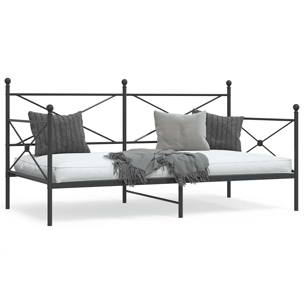 Dagseng uten madrass svart 100x190 cm stål