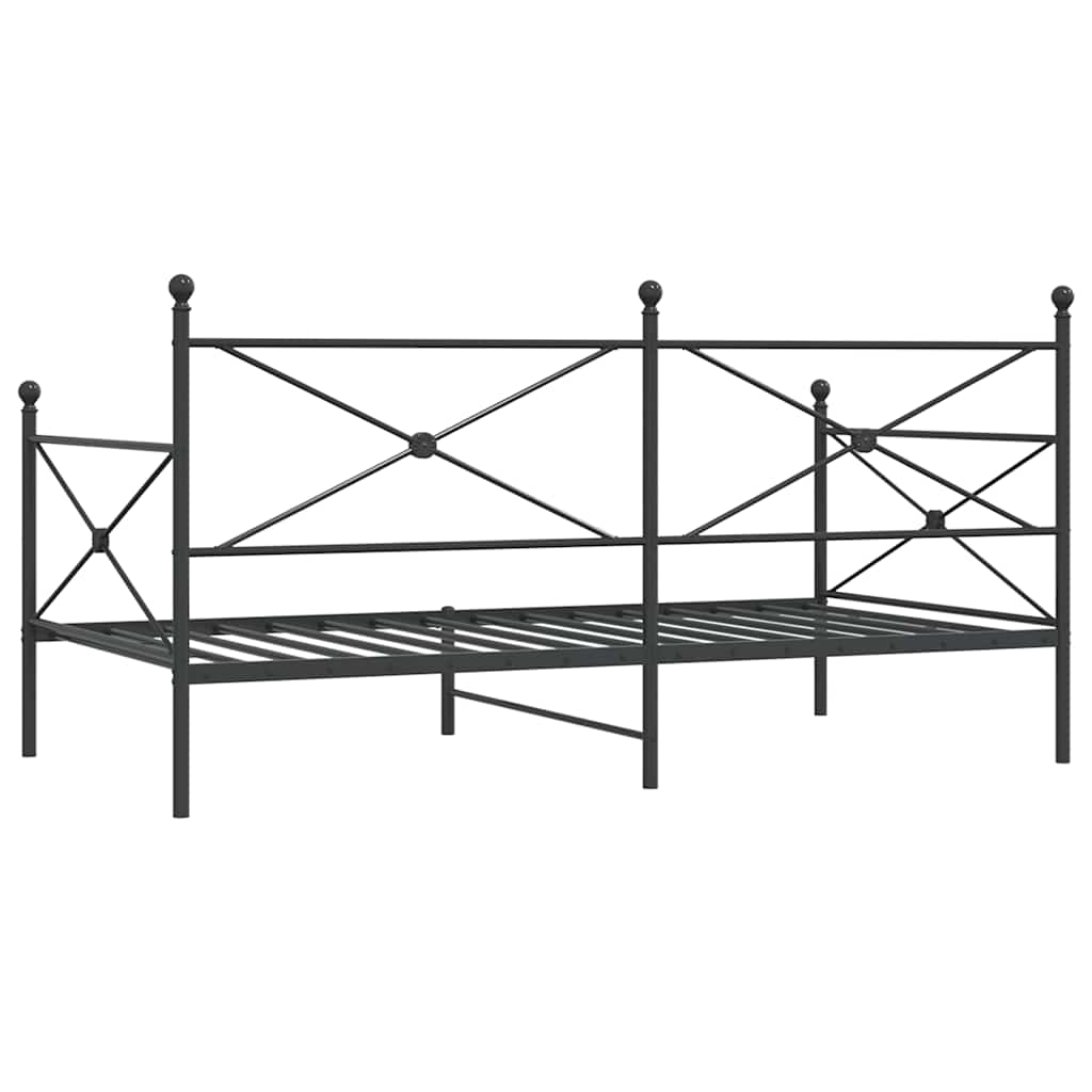 Dagseng uten madrass svart 100x200 cm stål