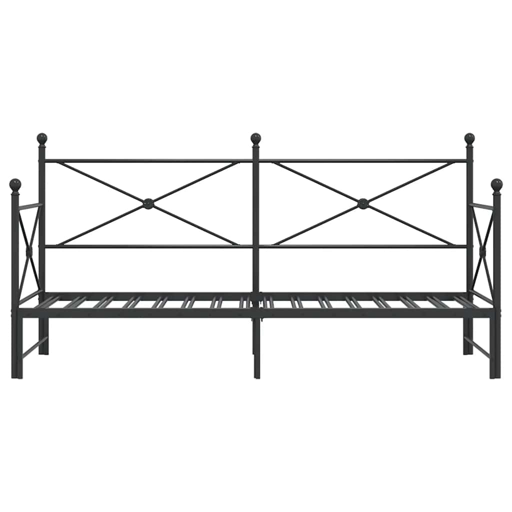 Dagseng med trille uten madrass svart 90x190 cm stål