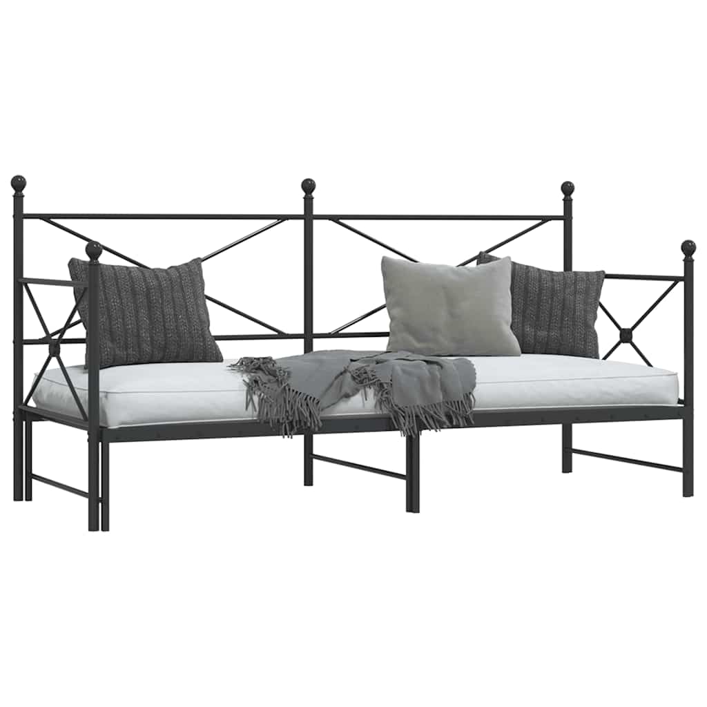 Dagseng med trille uten madrass svart 90x200 cm stål