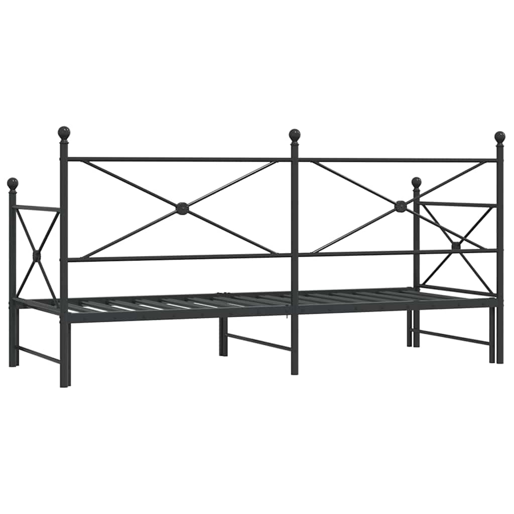 Dagseng med trille uten madrass svart 90x200 cm stål