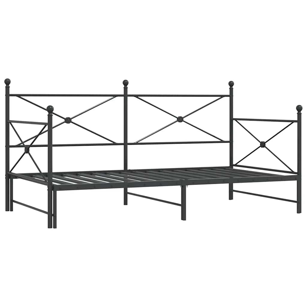 Dagseng med trille uten madrass svart 100x200 cm stål