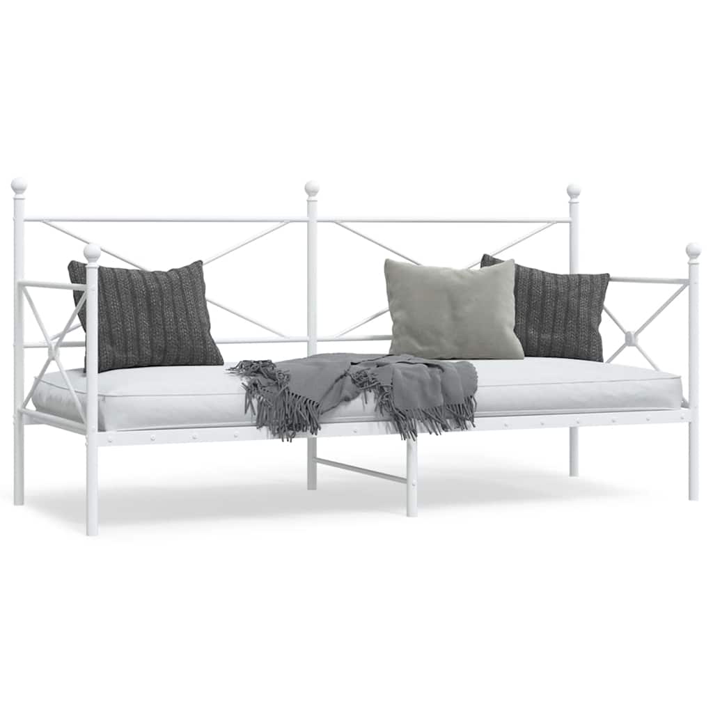 Dagseng uten madrass hvit 90x200 cm stål