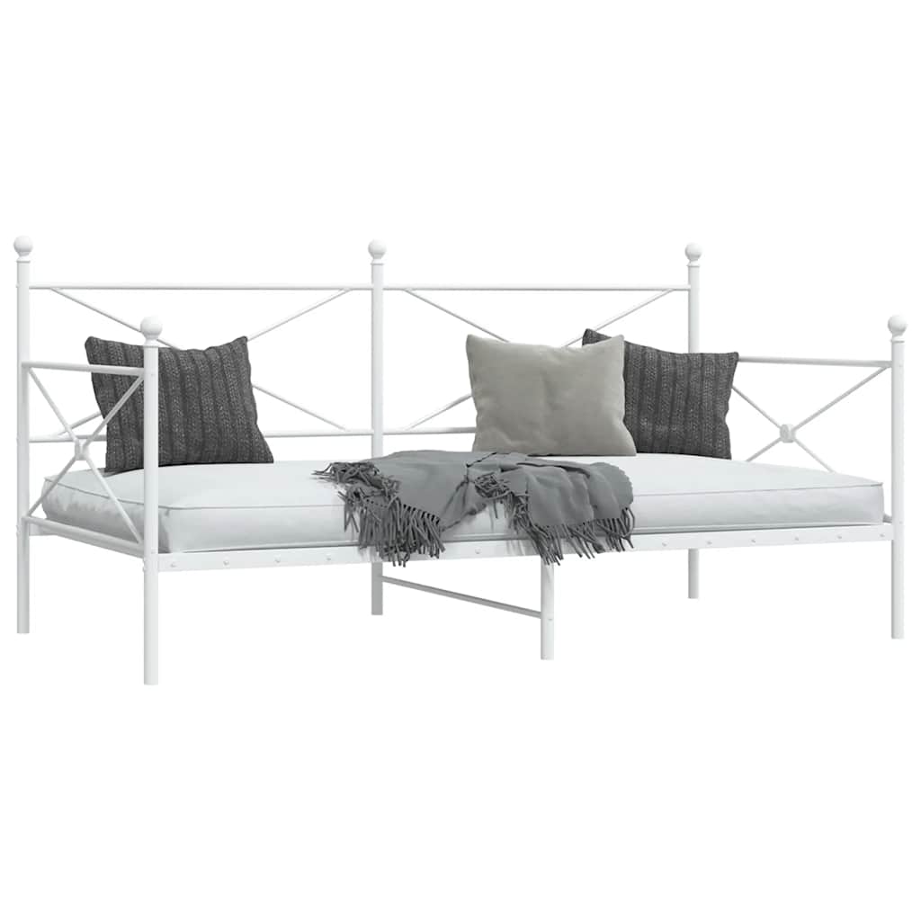Dagseng uten madrass hvit 100x200 cm stål