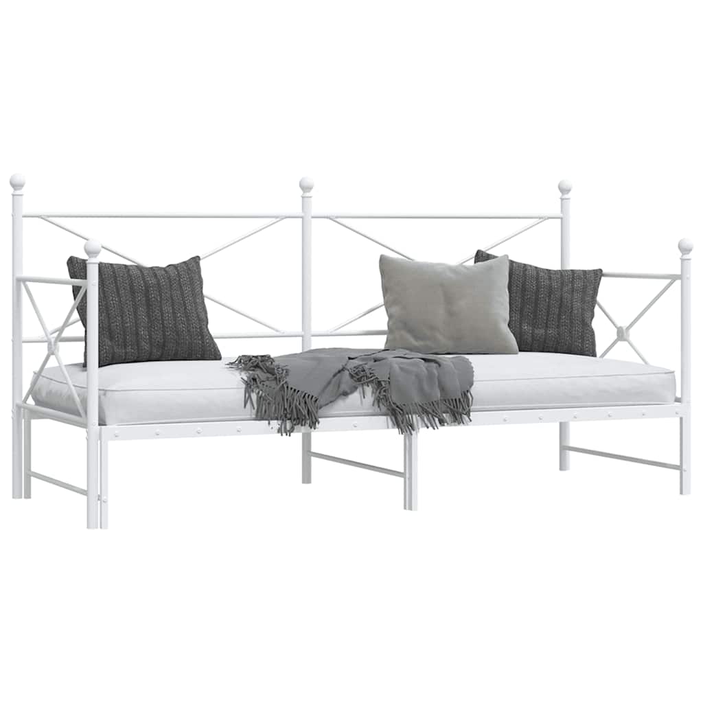 Dagseng med trille uten madrass hvit 80x200 cm stål vidaXL