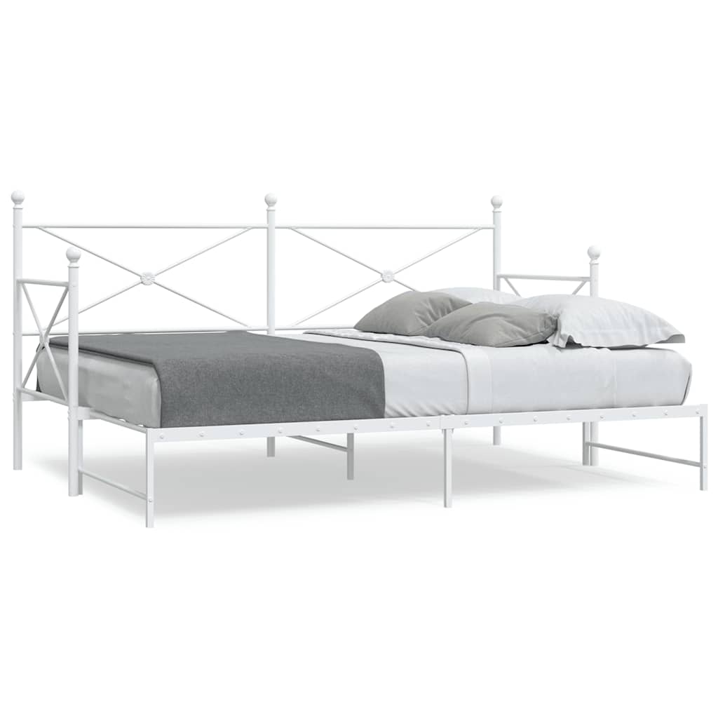 Dagseng med trille uten madrass hvit 80x200 cm stål vidaXL