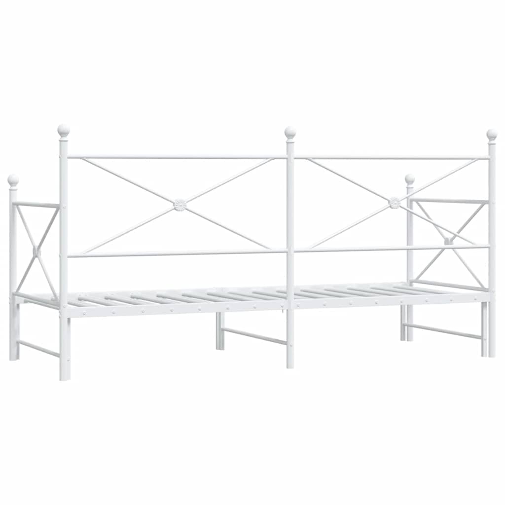 Dagseng med trille uten madrass hvit 90x200 cm stål