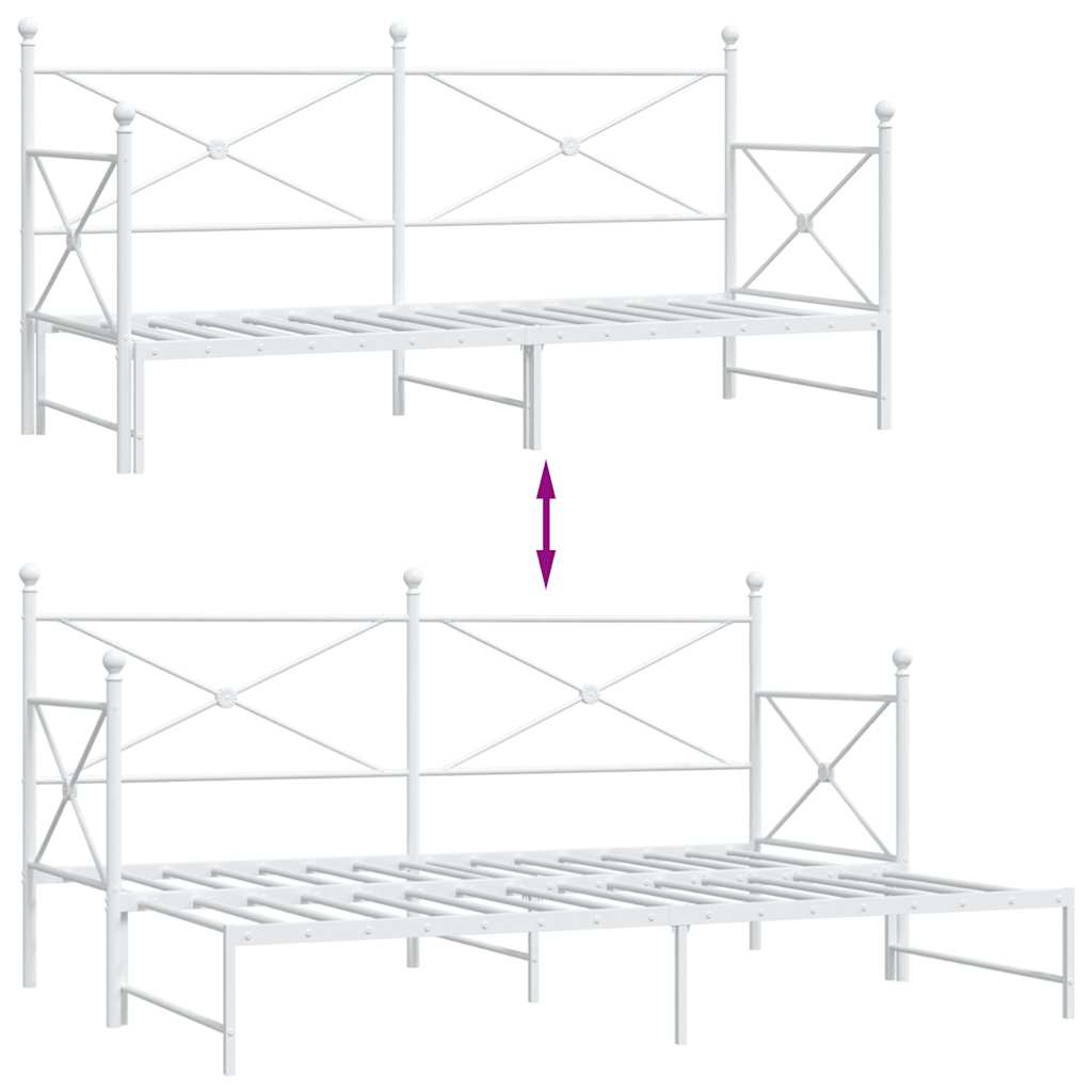 Dagseng med trille uten madrass hvit 90x200 cm stål