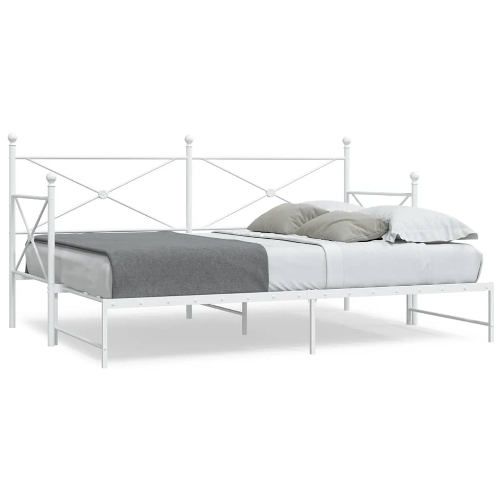 Dagseng med trille uten madrass hvit 90x200 cm stål